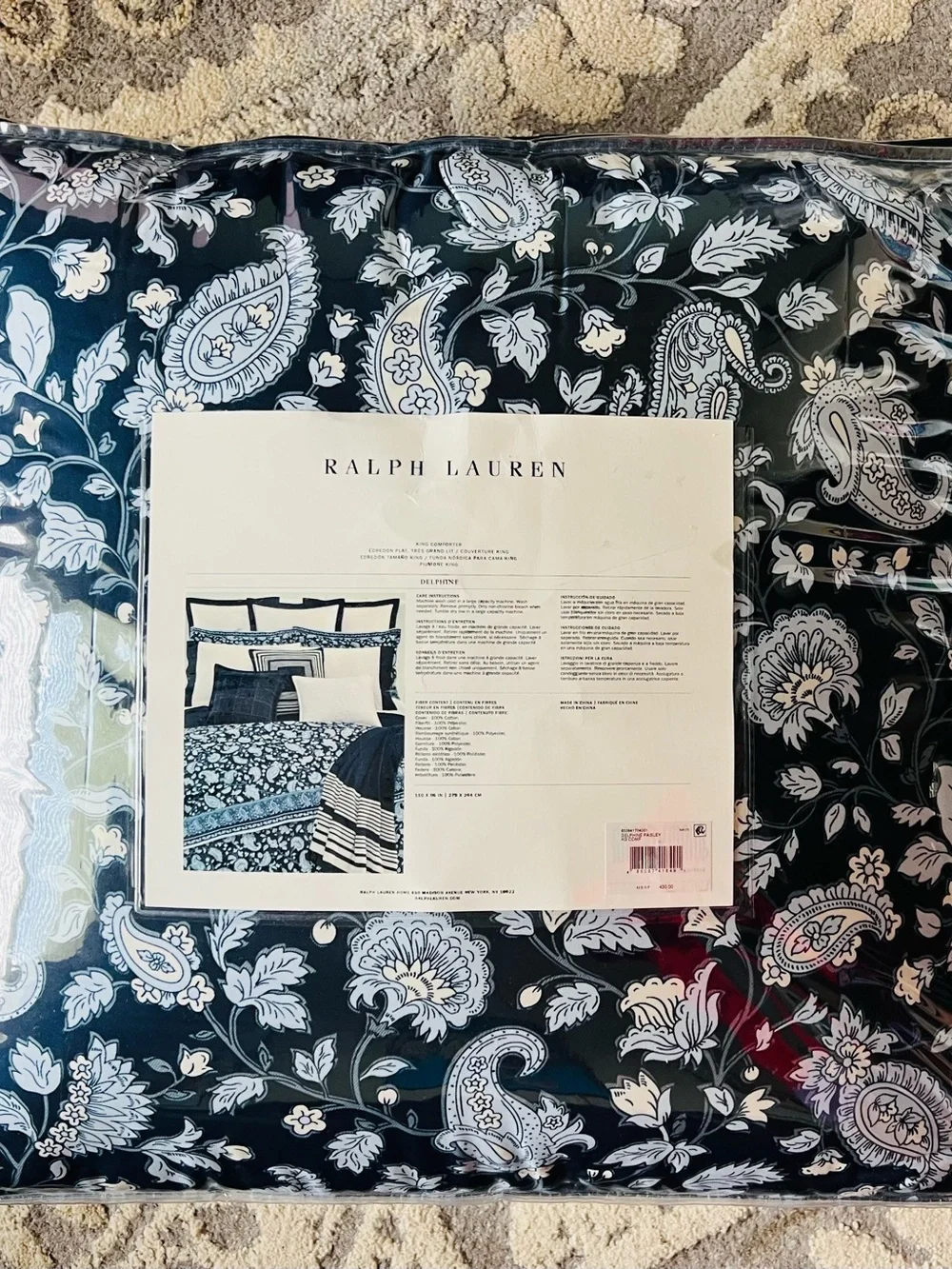 NWT❤️Ralph Lauren Home Delphine Paisley King Size Comforter